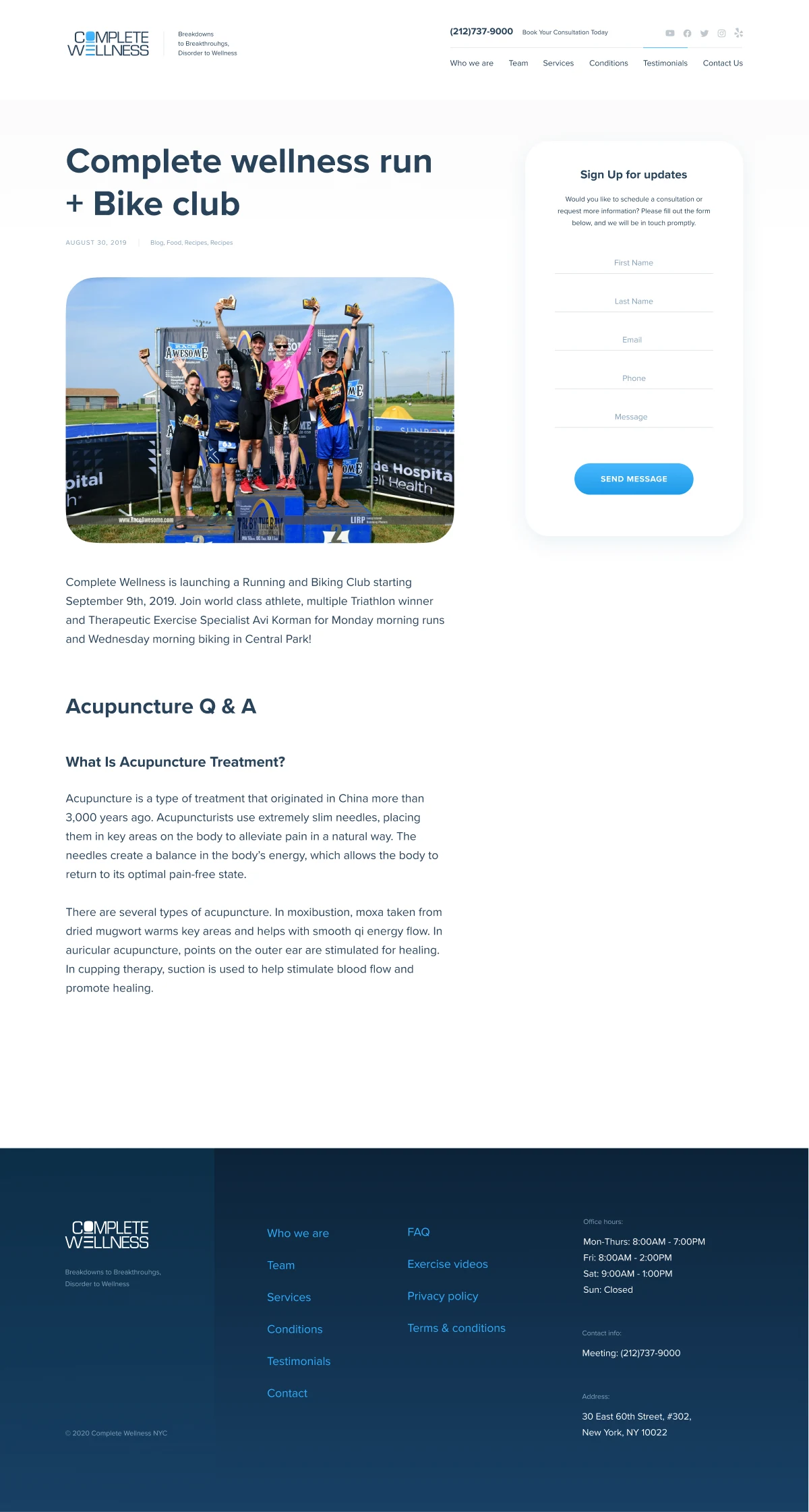 Страница блога Complete Wellness